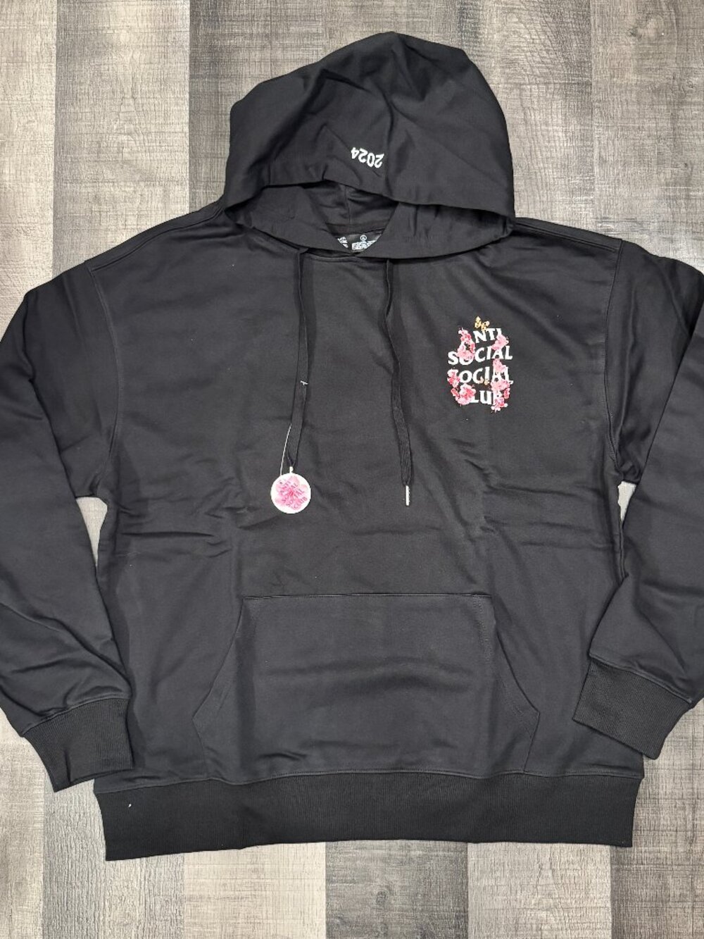 Anti Social Social Club Embroidery Butterfly Flower Hoodie XL NWT Exclusive